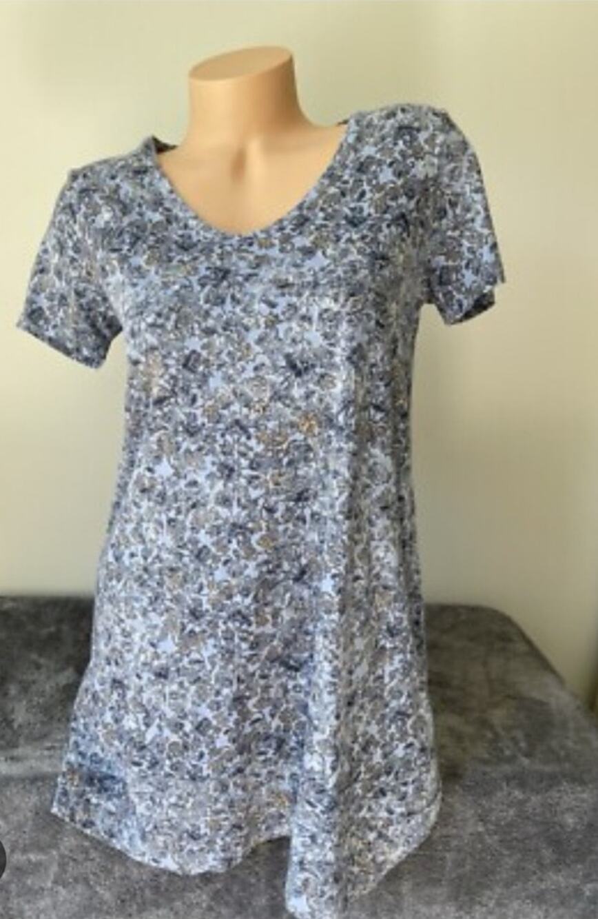 J Jill Pure Jill Floral V Neck T Shirt Dress w/ Pockets NWOT